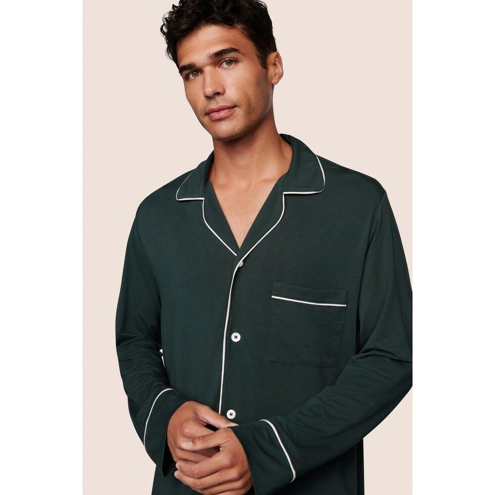 Eberjey William TENCEL Modal Long PJ Top Pine Green Men's XL Pajama Loungewear